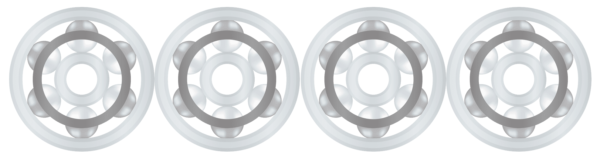 Two black and white wheels with a black background