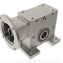 A silver metal motor with a white background