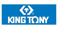 A blue and white logo of king ton