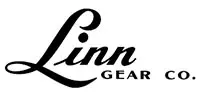 A black and white photo of the linn gear logo.