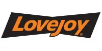 A black and orange logo for lovejoy.