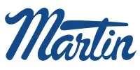 A blue logo of the company marte