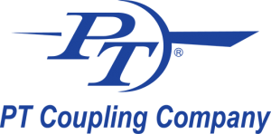 A blue and green logo for the pt coupling company.