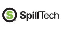 A black and white logo of spill tech