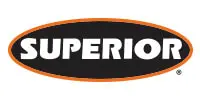 A black and orange logo for superior.