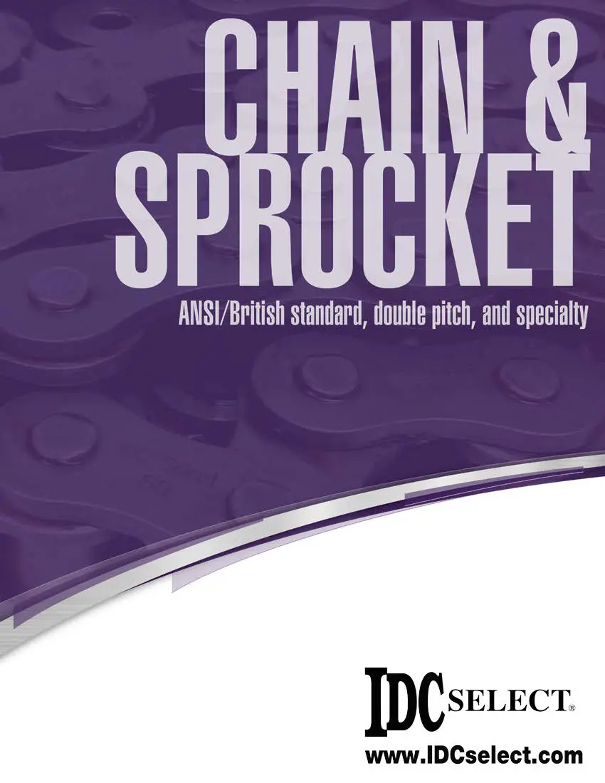 A purple cover of the ipc chain and sprocket catalog.