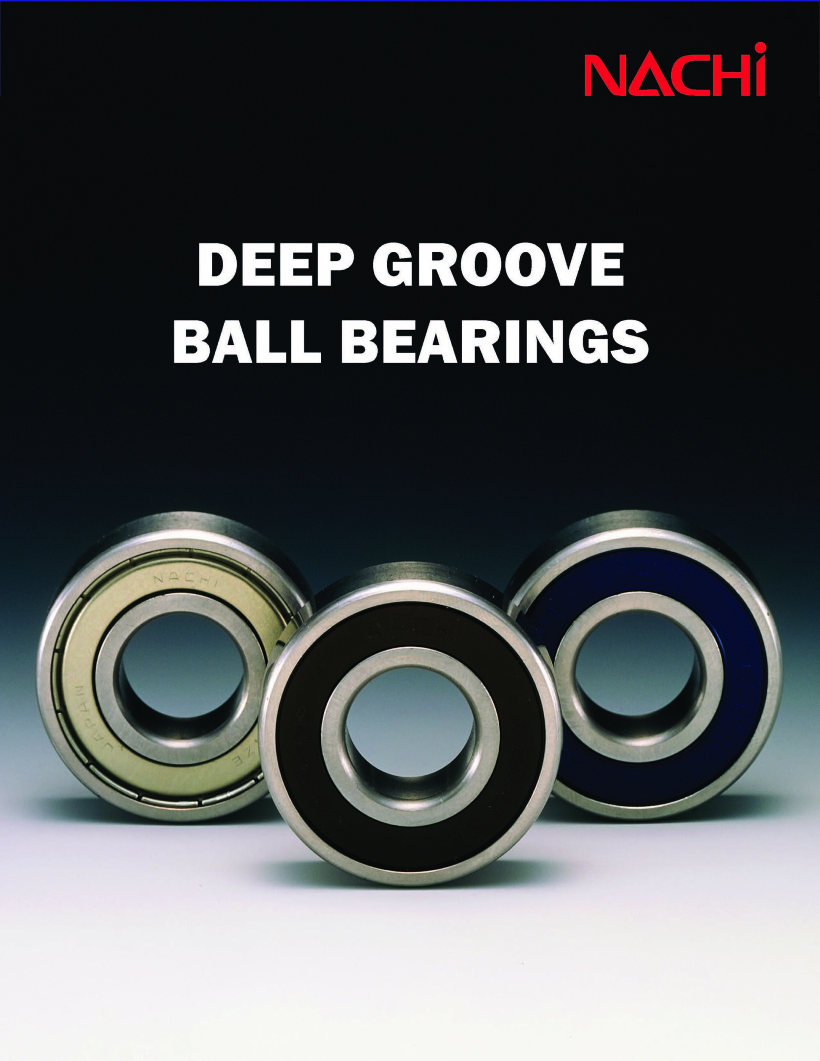 A group of deep groove ball bearings sitting next to each other.