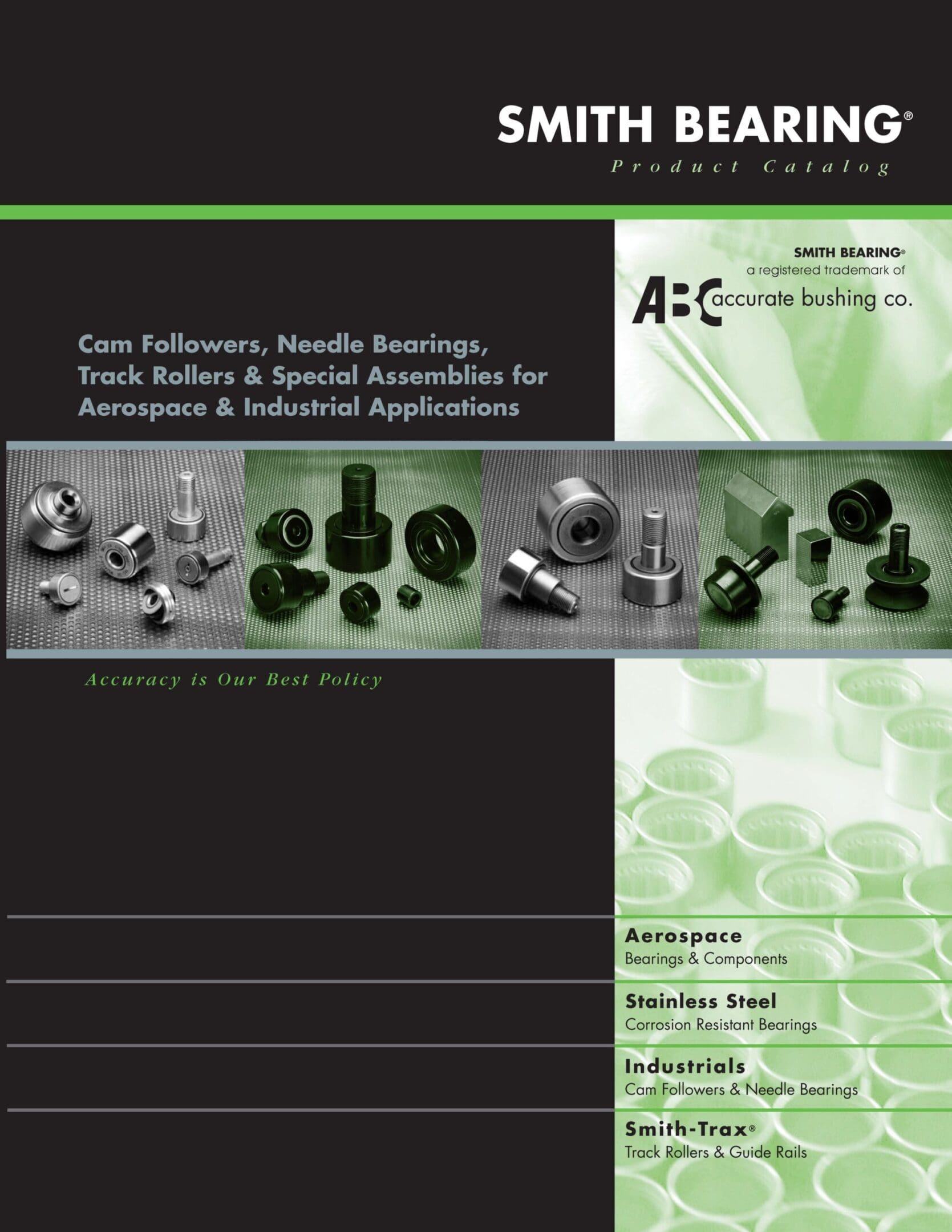 A brochure cover with various metal products.