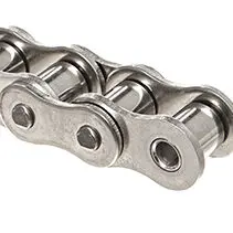 A close up of a chain with two rows